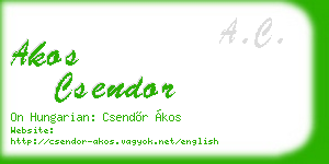 akos csendor business card